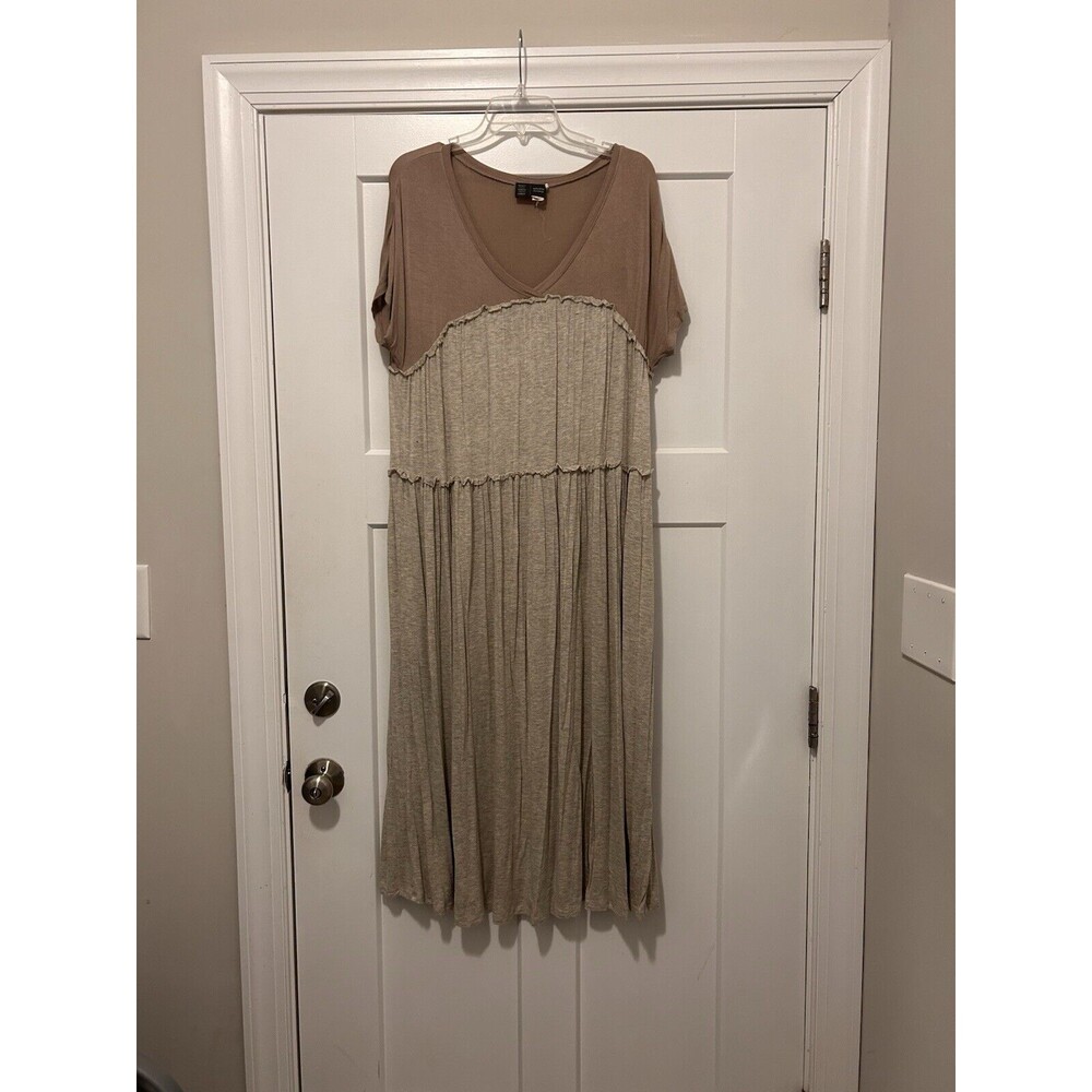 Anthropologie Saturday Sunday Womens V Neck Tiered Knit Maxi Dress Size Medium